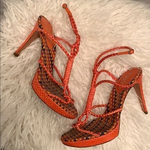 Sergio Rossi Coral Python Sandal